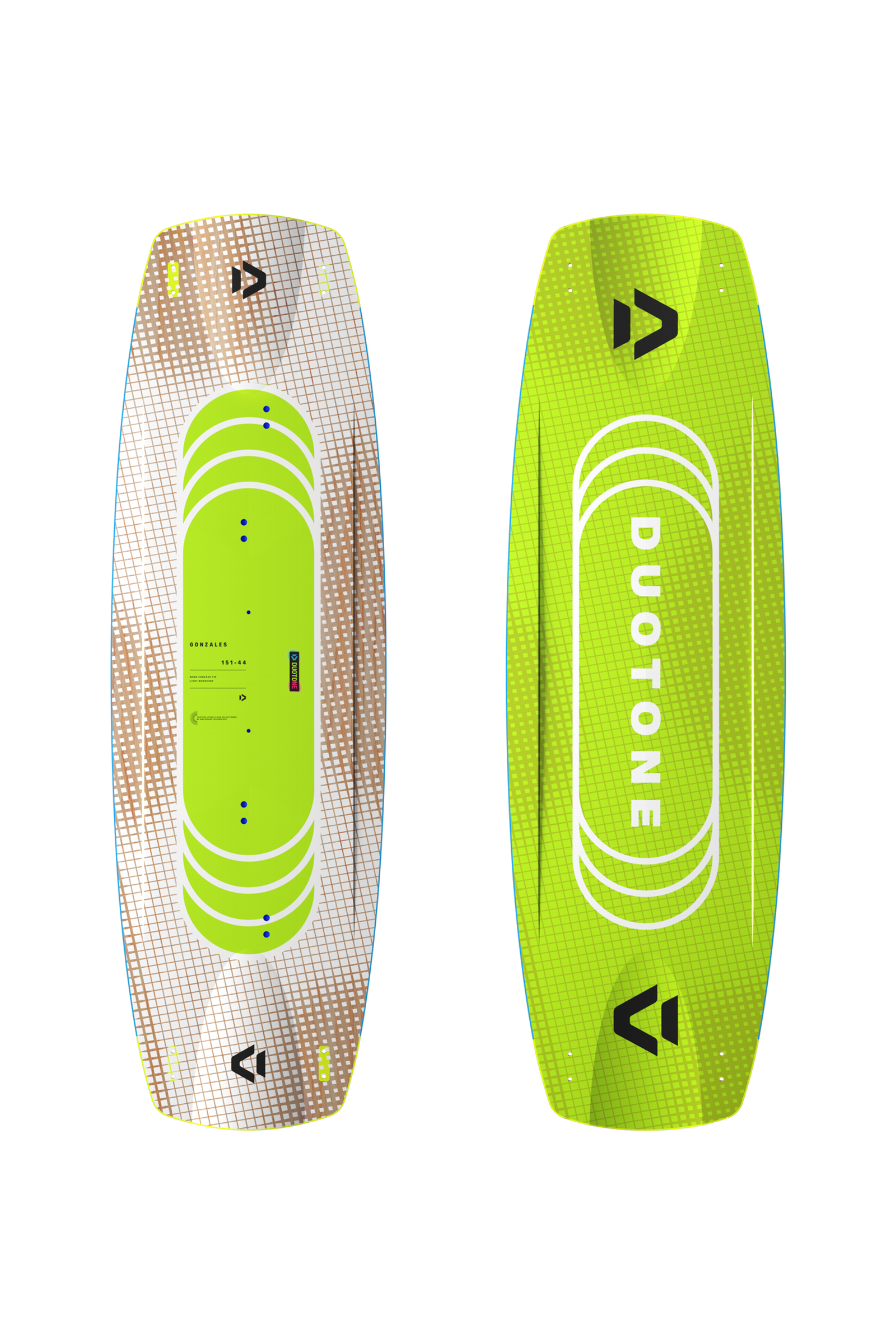 Duotone Twintip Gonzales 2026 Lime - top and bottom view