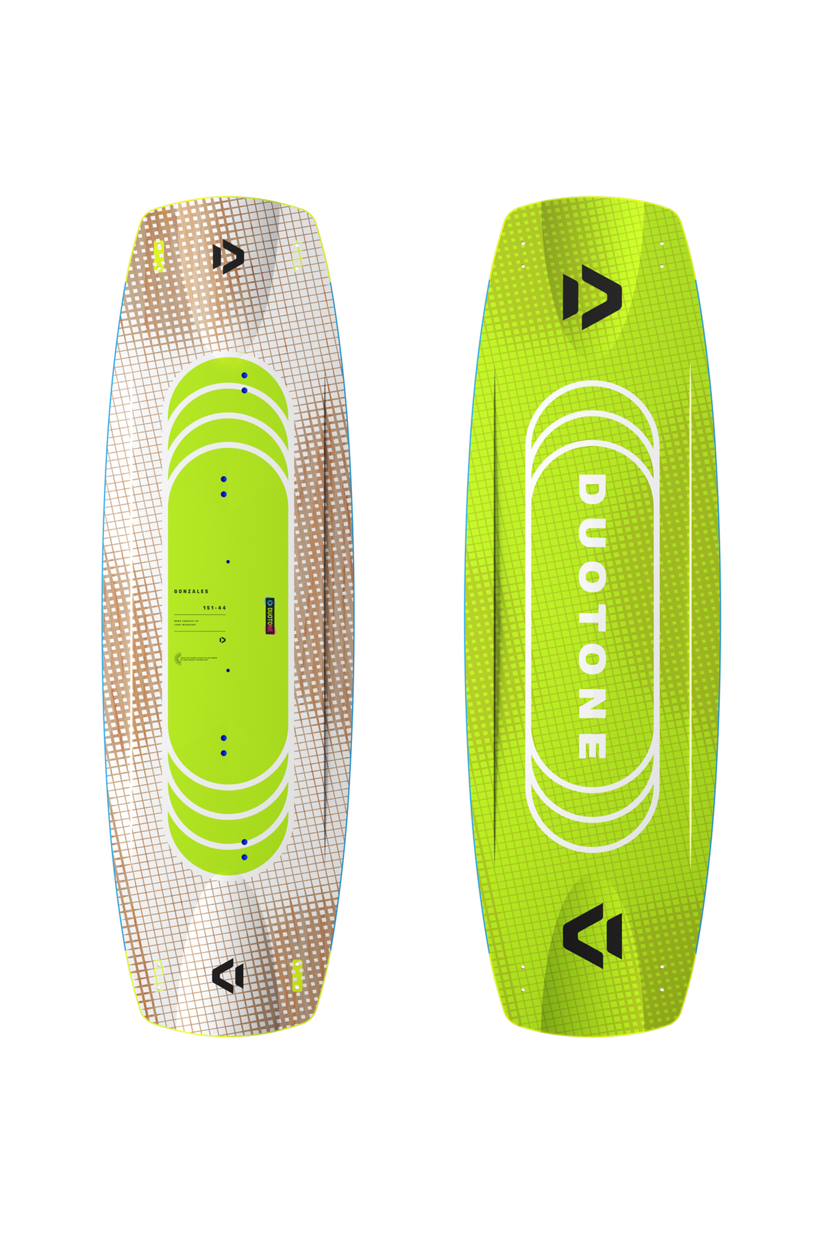 Duotone Twintip Gonzales 2026 Lime - top and bottom view